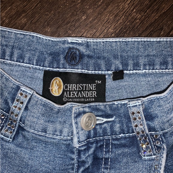 Christine Alexander Denim Jeweled Jeans - Picture 2 of 3